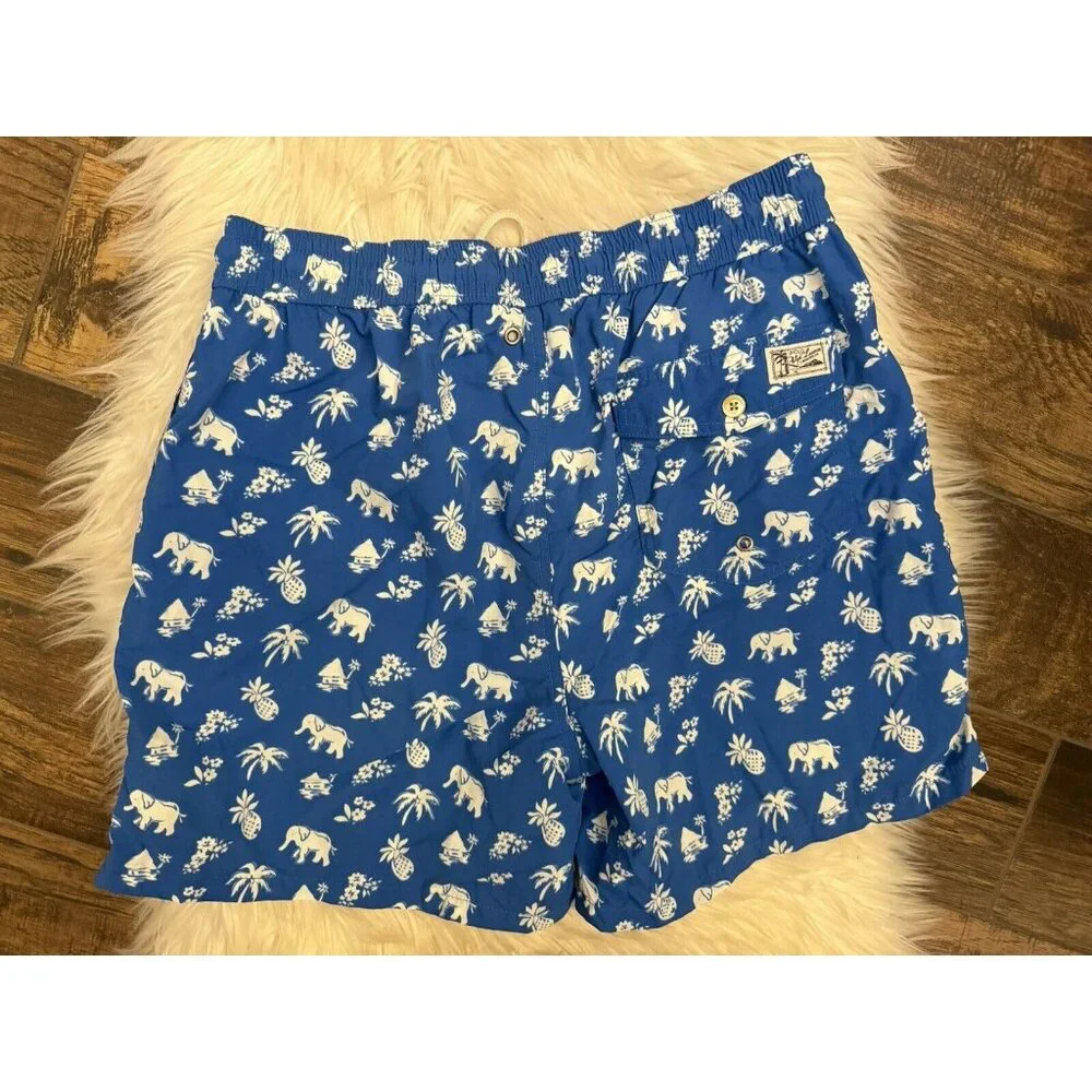Polo Ralph Lauren‎ Size Large Vacation Theme Swimsuit Trunks Elephant Pineapple